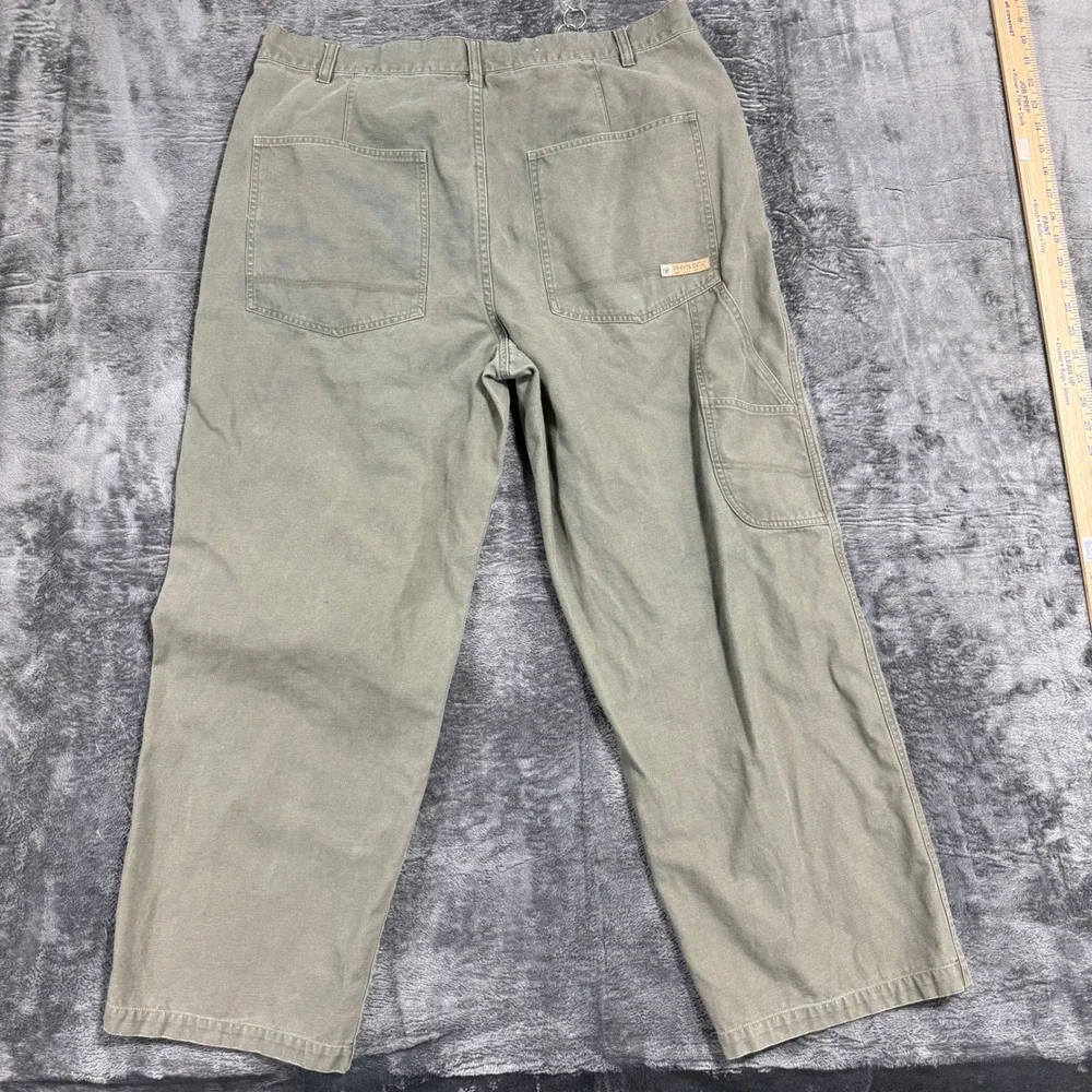 Phys.Sci. Carpenter Pants Mens 38x30 Olive Green Utility Workwear‎ Relaxed Fit